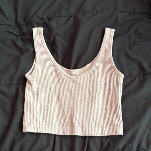 Women's Ribbed Pink Tank Top